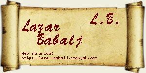 Lazar Babalj vizit kartica